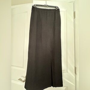 Black Maxi Skirt with Front Slit - Women's Skirt